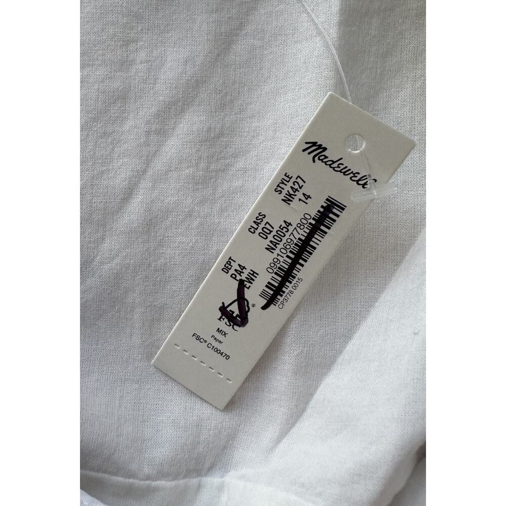 Madewell NWT Women’s Button Front Tiered MIDI Sleeveless Dress Size 14 White D11 - Picture 5 of 8
